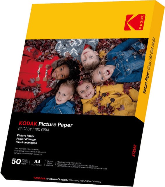 Kodak Papier Photo Brillant Pack 50 feuilles 180g (926798912649)