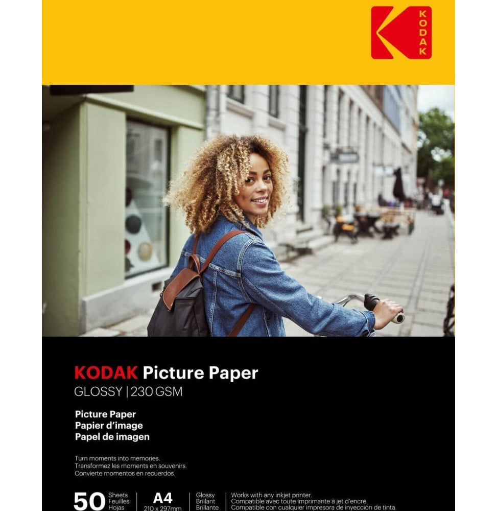 Kodak Papier Photo Brillant Pack 50 feuilles 230g (926798912670)