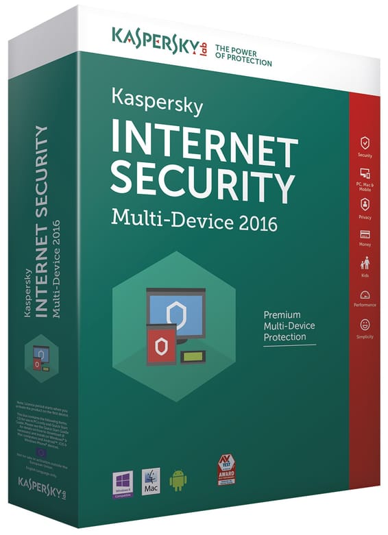 Kaspersky Internet Security Multi-Device 2016 - 10 Postes (pour PC, Mac et Android)