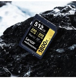 Carte SD Lexar Professional 1800x GOLD SDXC UHS-II 512 Go 280MB/s (LSD1800512G-BNNNG)
