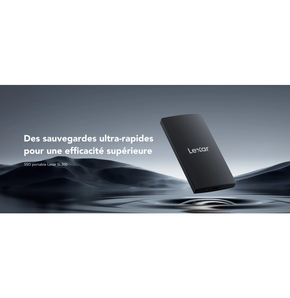 SSD externe portable Lexar SL300 1 To USB 3.2 Gen2 (LSL300001T-RNBNG)