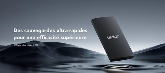 SSD externe portable Lexar SL300 1 To USB 3.2 Gen2 (LSL300001T-RNBNG)