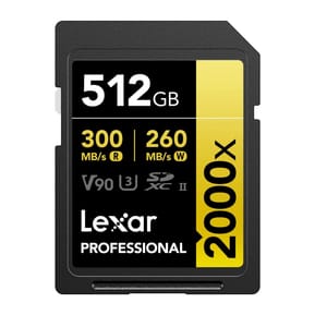 Carte SD Lexar Professional 2000x GOLD SDXC UHS-II 128 Go 300MB/s (LSD2000128G-BNNNG) — image 2