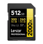 Carte SD Lexar Professional 2000x GOLD SDXC UHS-II 128 Go 300MB/s (LSD2000128G-BNNNG)