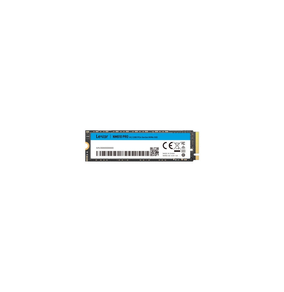 Disque SSD interne Lexar NM610 PRO 500 Go M.2 2280 PCIe Gen3 x4 NVMe (LNM610P500G-RNNNG)