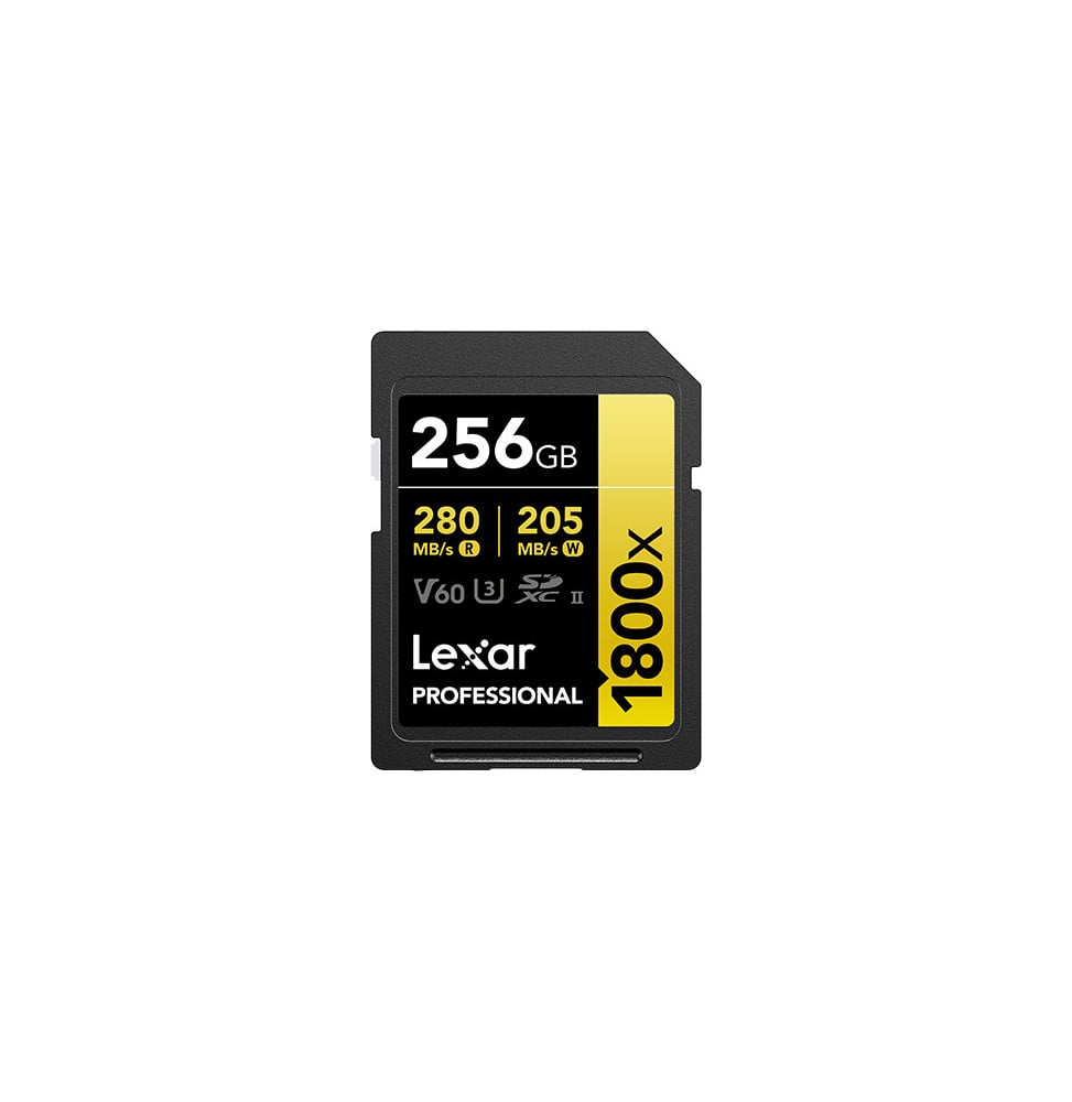 Carte SD Lexar Professional 1800x GOLD SDXC UHS-II 256 Go 280MB/s (LSD1800256G-BNNNG)