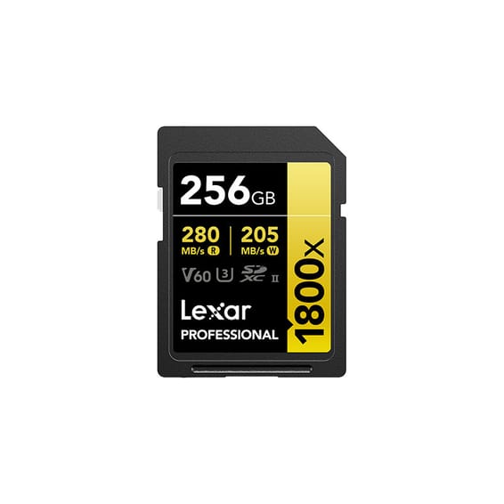 Carte SD Lexar Professional 1800x GOLD SDXC UHS-II 256 Go 280MB/s (LSD1800256G-BNNNG)