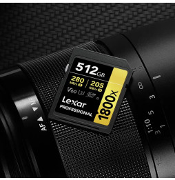 Carte SD Lexar Professional 1800x GOLD SDXC UHS-II 256 Go 280MB/s (LSD1800256G-BNNNG)