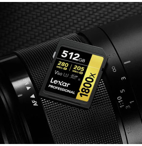 Carte SD Lexar Professional 1800x GOLD SDXC UHS-II 256 Go 280MB/s (LSD1800256G-BNNNG)