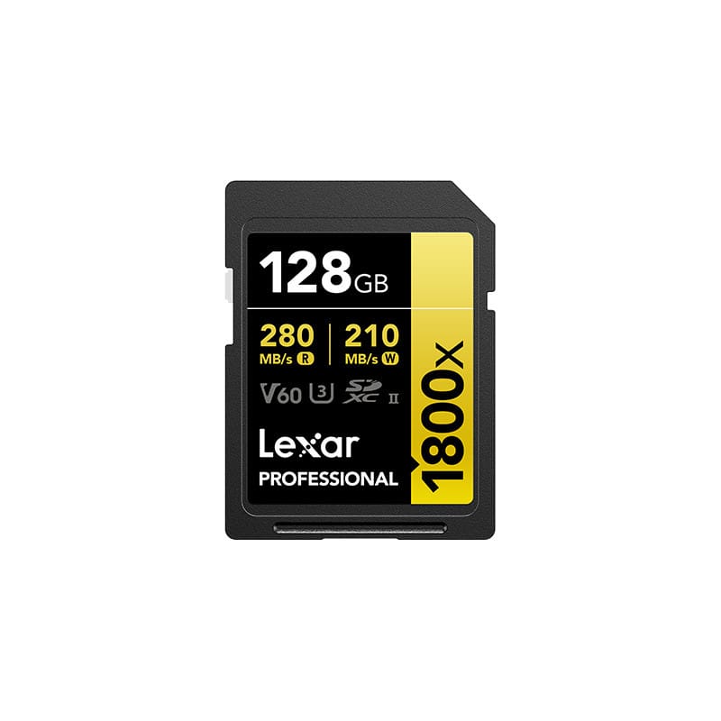 بطاقة SD Lexar Professional 1800x GOLD SDXC UHS-II 128 GB 280MB/s (LSD1800128G-BNNNG) — صورة 1