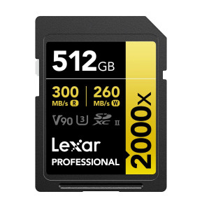 Carte SD Lexar Professional 2000x GOLD SDHC UHS-II 64 Go 300MB/s (LSD2000064G-BNNNG)