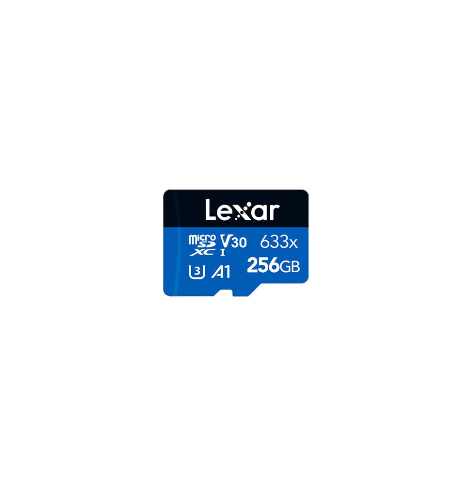 Carte microSD Lexar High-Performance 633x BLUE microSDXC UHS-I 256 Go 100MB/s avec adaptateur (LSDMI256BB633A)