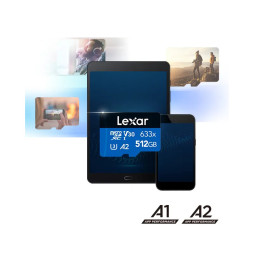 Carte microSD Lexar High-Performance 633x BLUE microSDXC UHS-I 256 Go 100MB/s avec adaptateur (LSDMI256BB633A)