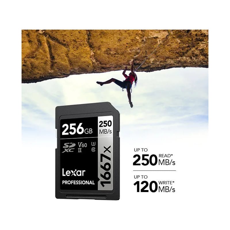 Carte SD Lexar Professional 1667x SILVER SDXC UHS-II 128 Go 250MB/s (LSD128CB1667)