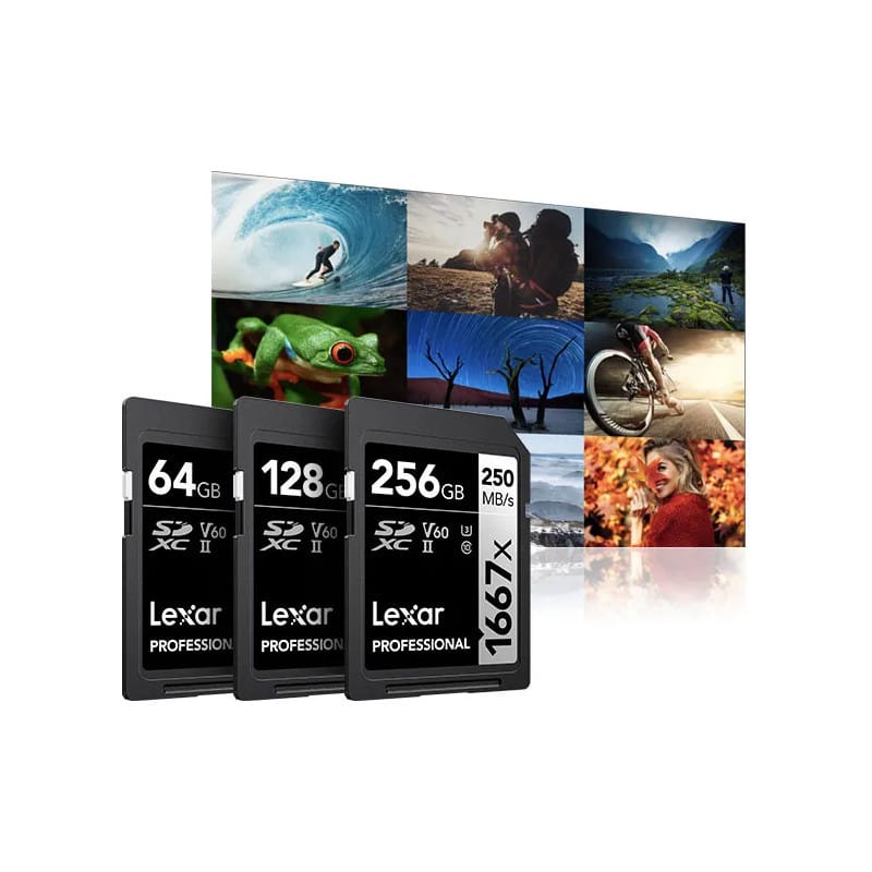 Carte SD Lexar Professional 1667x SILVER SDXC UHS-II 128 Go 250MB/s (LSD128CB1667)