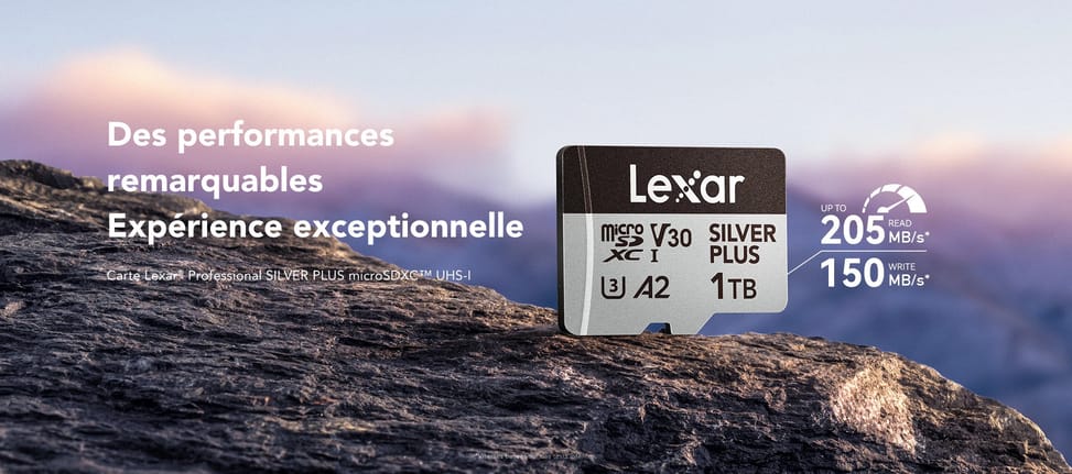 Lexar Professional SILVER PLUS microSDXC UHS-I 64 GB 205MB/s microSD Card (LMSSIPL064G-BNANG) — image 1