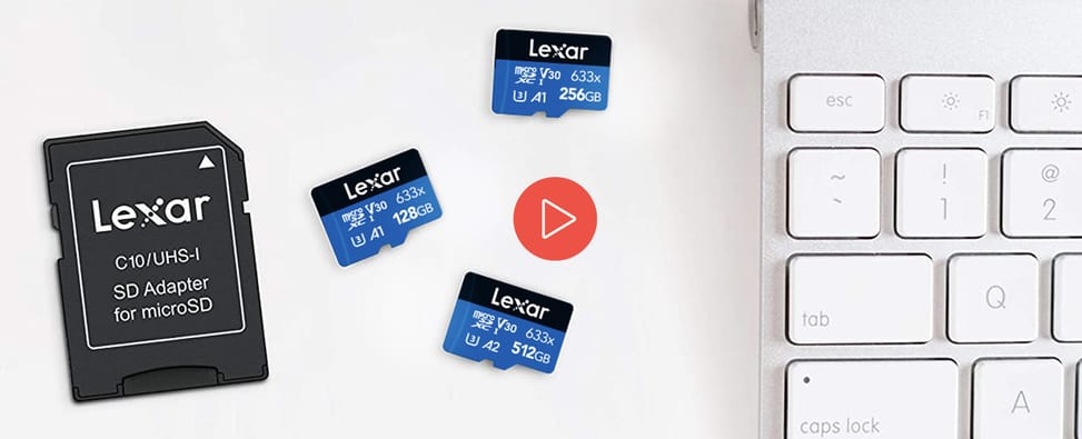 Carte microSD Lexar High-Performance 633x BLUE microSDXC UHS-I 64 Go 100MB/s (LMS0633064G-BNNNG)