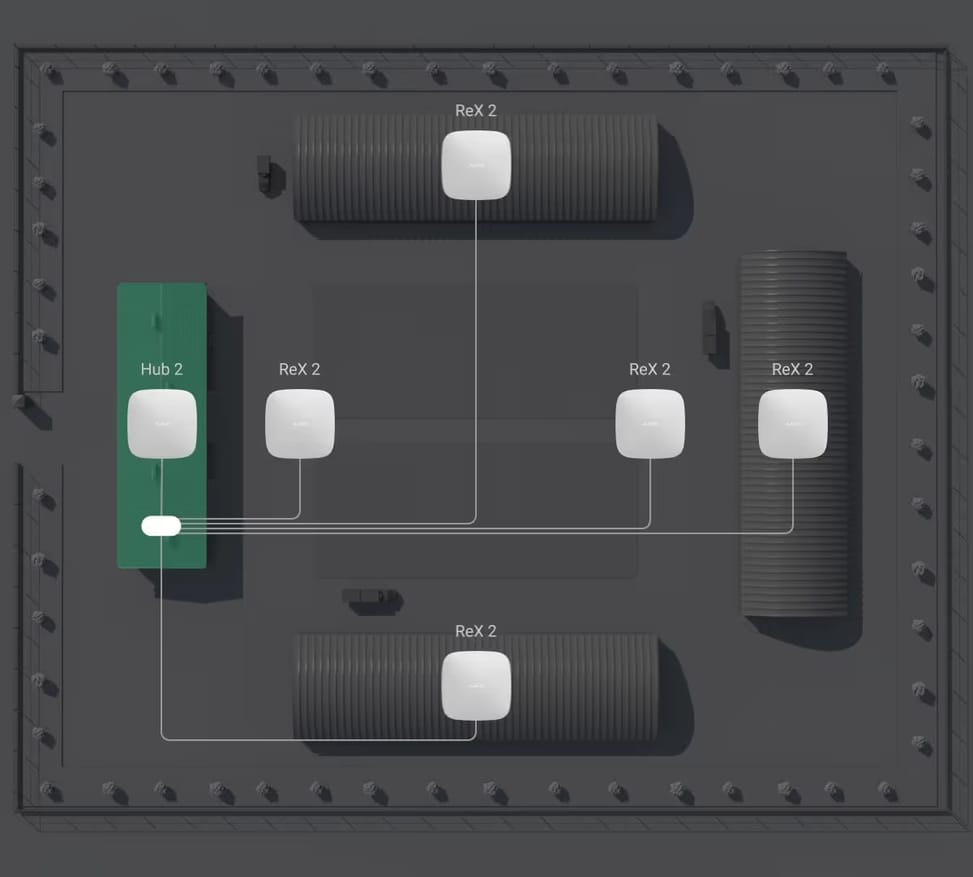 Ajax ReX 2 Noir - Amplificateur de signal sans fil