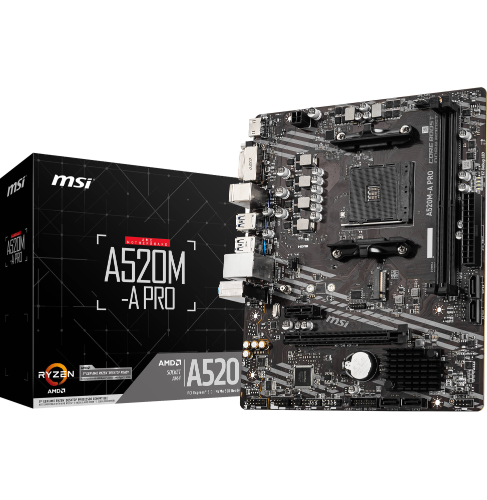 Carte Mère MSI A520M-A PRO AM4 Micro-ATX (911-7C96-044)