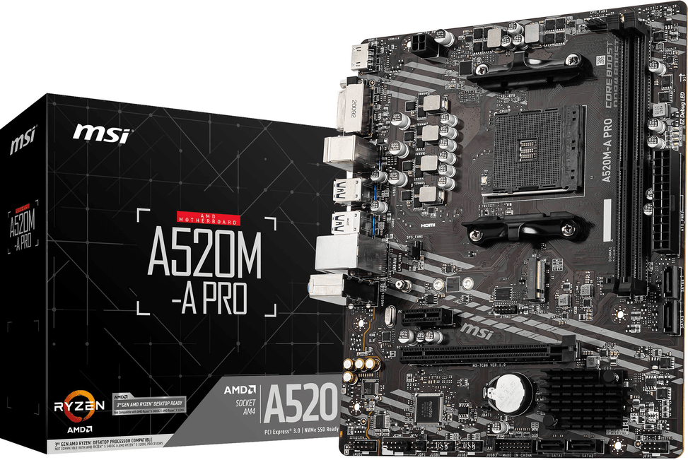 MSI A520M-A PRO AM4 Micro-ATX Motherboard (911-7C96-044) — image 1