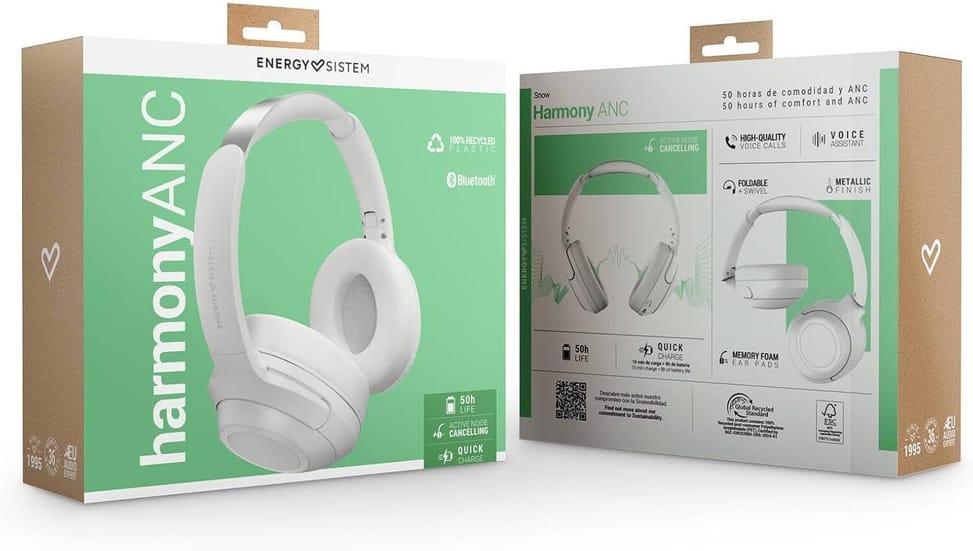 سماعة رأس Bluetooth Energy Sistem Harmony ANC (8432426459506) — صورة 6