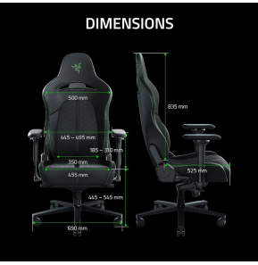Chaise Gaming Razer Enki Black (logo Vert) (8886419354109)