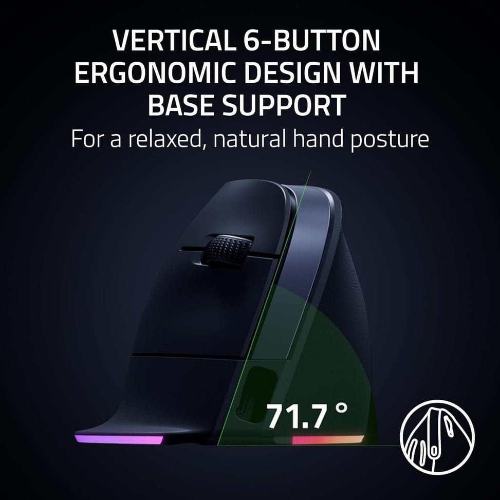 Souris sans fil Gaming Razer Pro Click V2 Vertical - Noir (RZ01-05250100-R3G1) — image 10