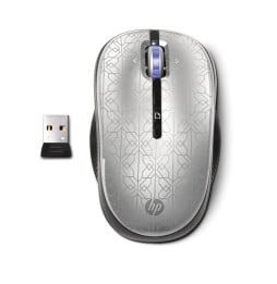 Souris mobile optique sans fil HP 2,4 GHz (argentée) (WE790AA)