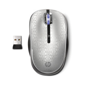 Souris mobile optique sans fil HP 2,4 GHz (argentée) (WE790AA)