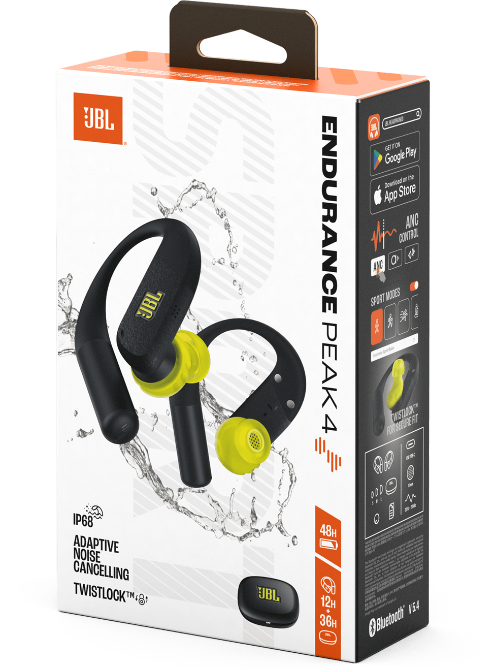Écouteurs Bluetooth JBL Endurance Peak 4 Noir / Citron (1200130027604) — image 8