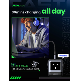Chargeur rapid Ugreen Uno 3 ports 65W (25685B)