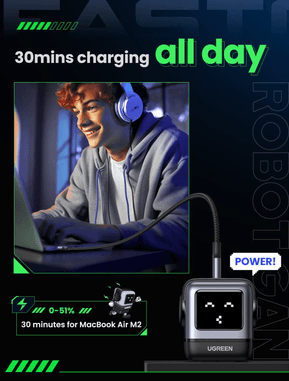 Chargeur rapid Ugreen Uno 3 ports 65W (25685B) — image 7