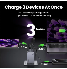 Chargeur rapid Ugreen Nexode Pro 100W GaN Charger 3-Port Avec cable 1.5M (25874)
