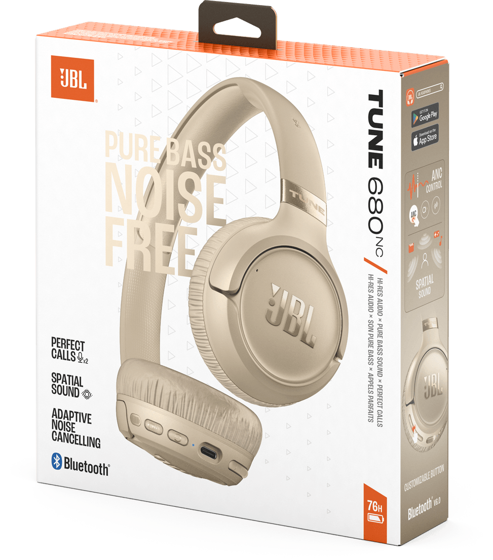 JBL Tune 680 Bluetooth Headphones Beige - Noise Cancelling (1200130030475) — image 10