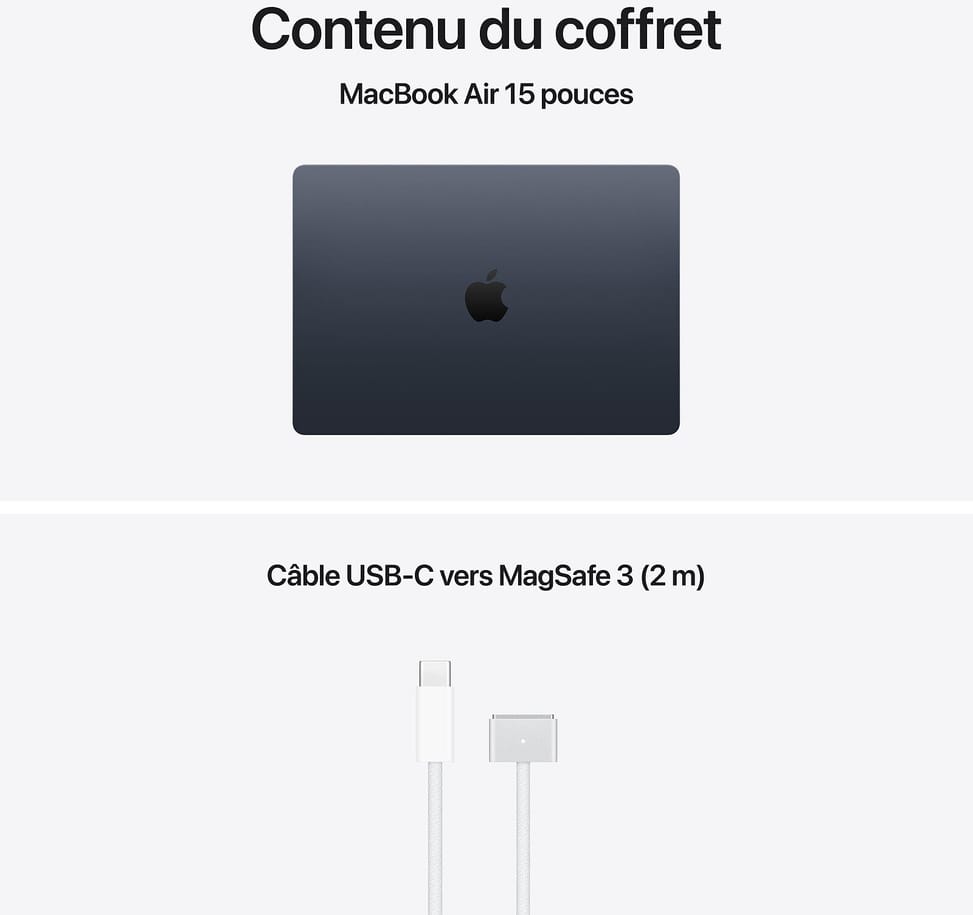 Apple MacBook Air 15 pouces M5 16 Go 512 Go Minuit (MDVH4FN/A) — image 4