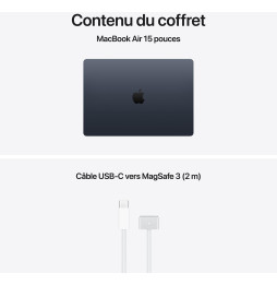 Apple MacBook Air 15 pouces M5 24 Go 1 To Minuit (MDVN4FN/A)