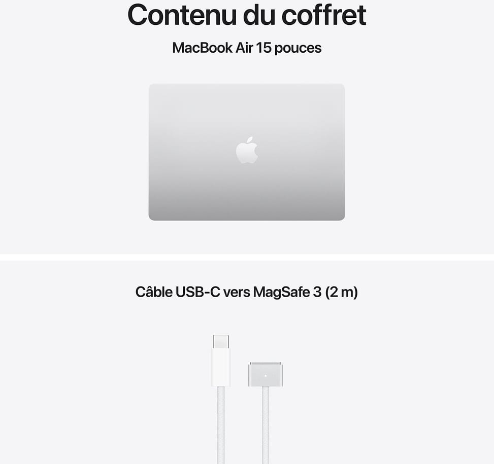Apple MacBook Air 15 pouces M5 16 Go 512 Go Argent (MDV94FN/A) — image 4