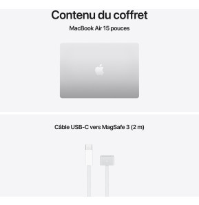 Apple MacBook Air 15 pouces M5 24 Go 1 To Argent (MDVC4FN/A)