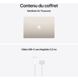 Apple MacBook Air 15 pouces M5 24 Go 1 To Lumière Stellaire (MDVF4FN/A)