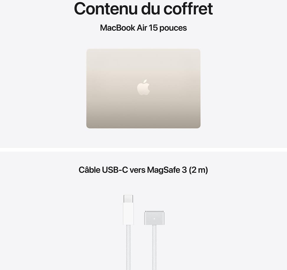 Apple MacBook Air 15 pouces M5 16 Go 512 Go Lumière Stellaire (MDVD4FN/A) — image 4