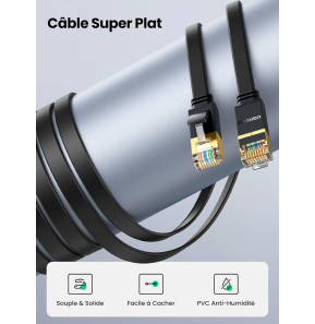 Câble Ugreen Ethernet RJ45 Flat CAT7 U FTP - 10 mètres (11265)