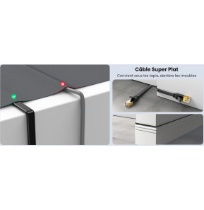 Câble Ugreen Ethernet RJ45 Flat CAT7 U FTP - 10 mètres (11265)