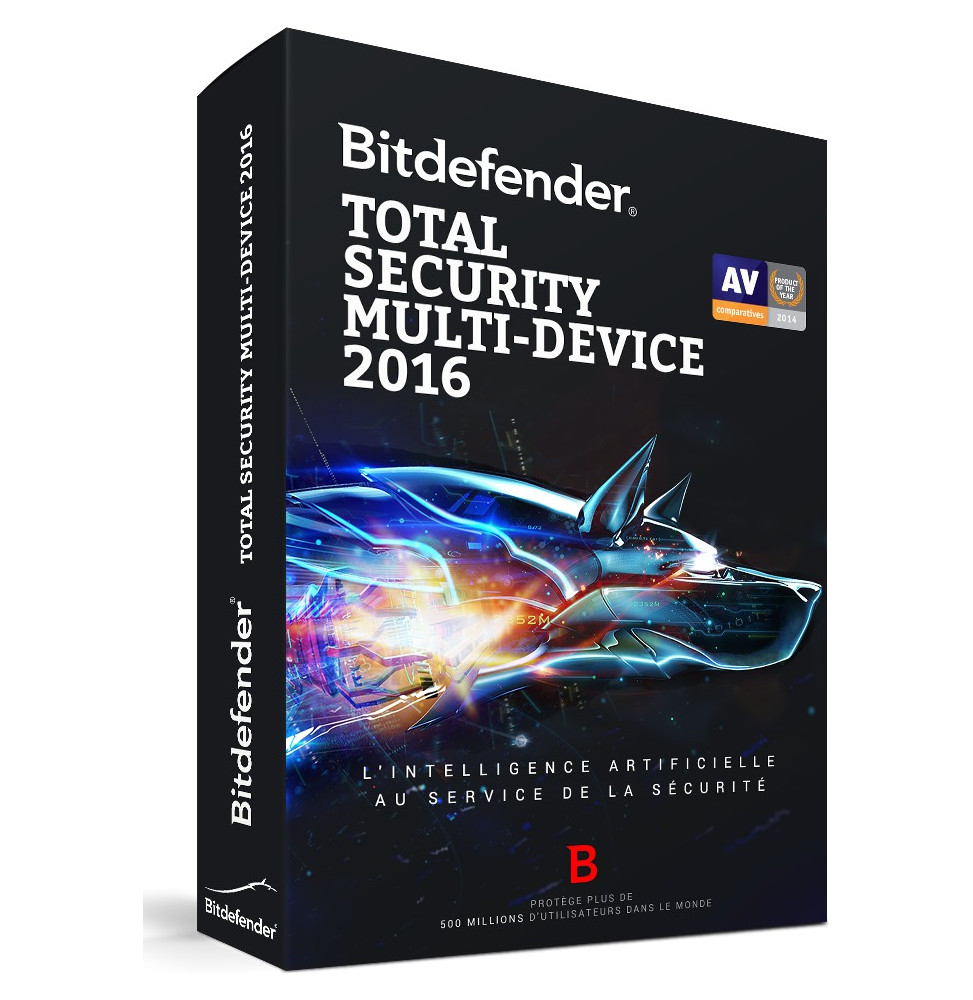 Bitdefender Total Security Multi-Device 2016 (Windows, Mac OS et Android) - 3 postes / 1 an