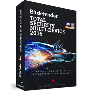 Bitdefender Total Security Multi-Device 2016 (Windows, Mac OS et Android) - 3 postes / 1 an