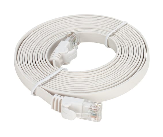 Câble droit RJ-45 D-LINK Cat6 UTP 32 AWG PVC Flat - 3 mètre Blanche (NCB-C6UWHIF1-3)