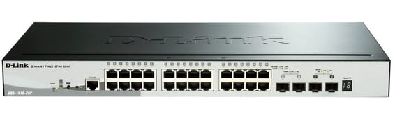 Switch Administrable D-LINK 24 ports PoE 10/100/1000 Mbps plus 2 ports SFP Gigabit et 2 ports SFP+ 10 G