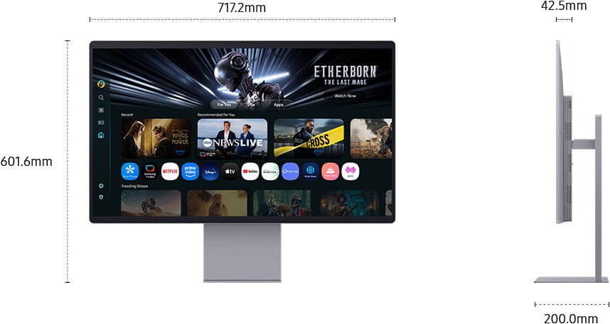 Samsung Smart Monitor M9 32" Smart TV Apps 4K OLED