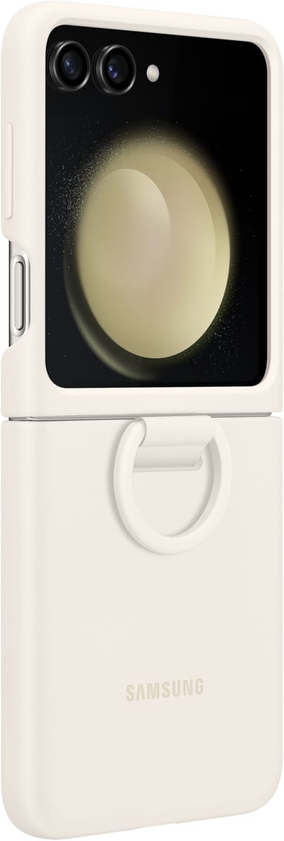 Samsung Galaxy Z Flip5 Silicone Case With Ring Cream