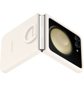 Samsung Galaxy Z Flip5 Silicone Case With Ring Cream