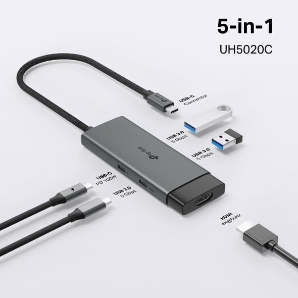 TP-Link UH5020C USB-C 5-in-1 HDMI 4K 60 Hz 100 W Hub (UH5020C) — image 2